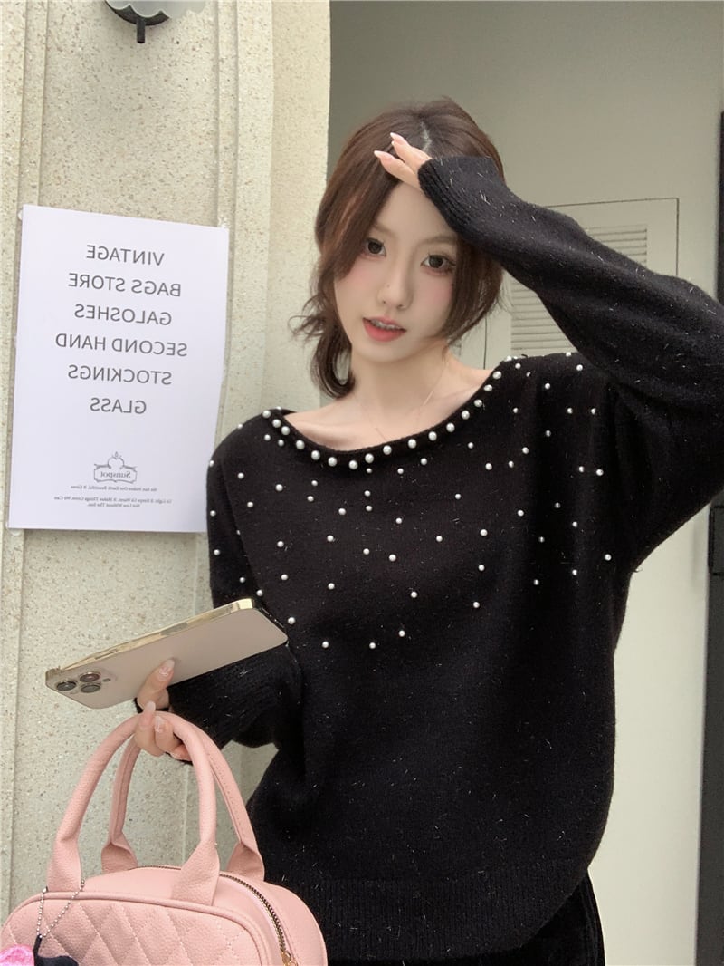 【tops】パールニットセーター　N2726