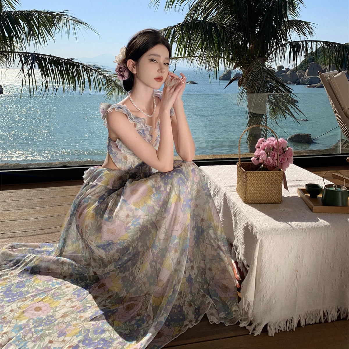 【dress】花柄キャミワンピース　M24546