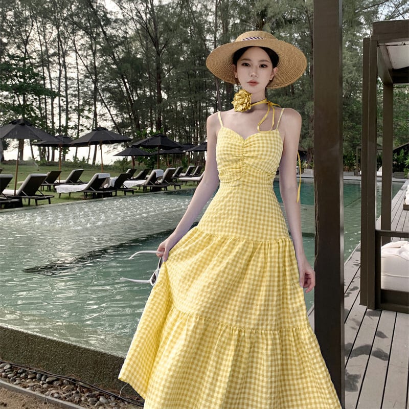 【dress】チェック柄キャミワンピース　M24918
