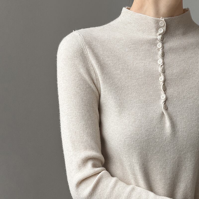 【tops】6色展開ニットトップス Q6971
