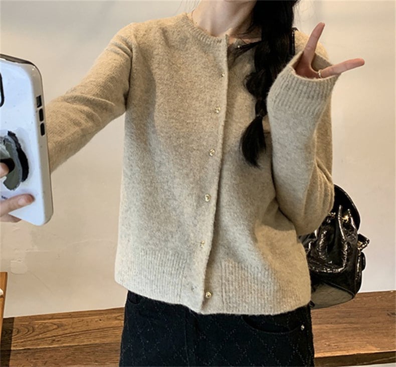 【outer】クルーネックニットカーデ　M25950