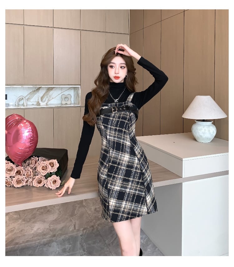 【dress】チェック柄キャミワンピース　N2910