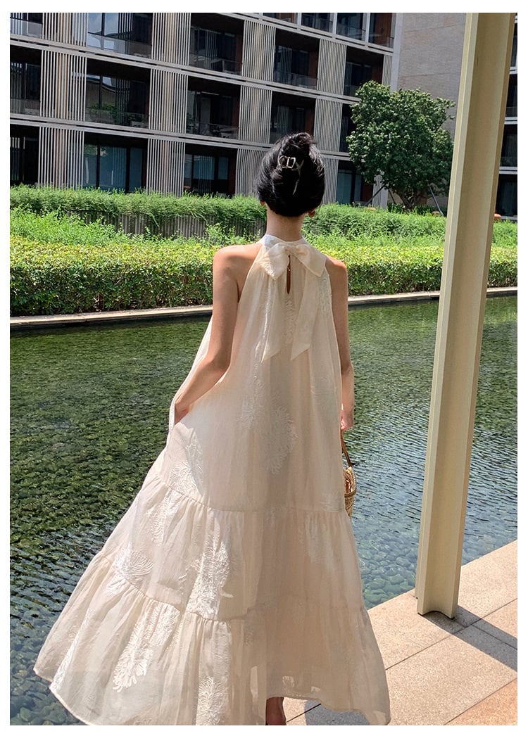 【dress】ノースリーブバックリボンワンピース　M22956