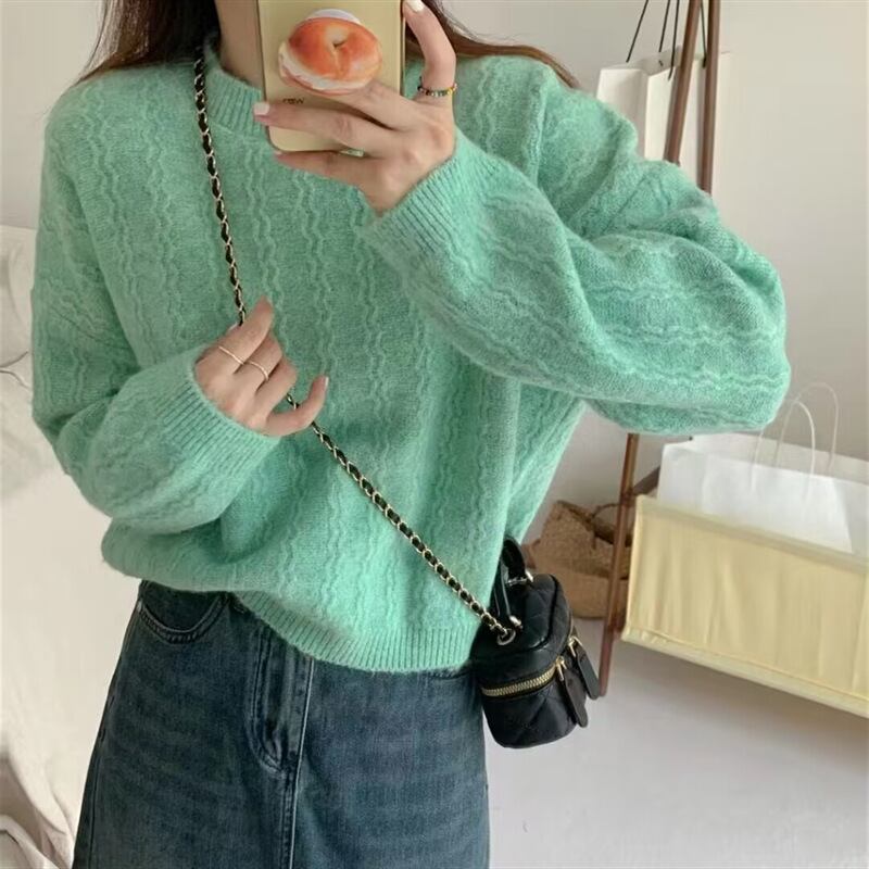【tops】クルーネックニットセーター　M18495