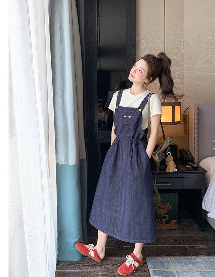 【dress】デニムサロペットスカート Q8321