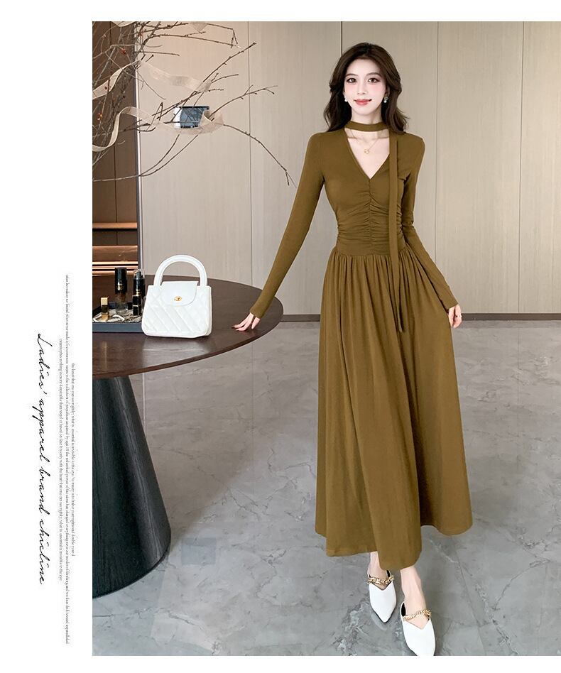 【dress】チョーカー付Vネックワンピース　M28249