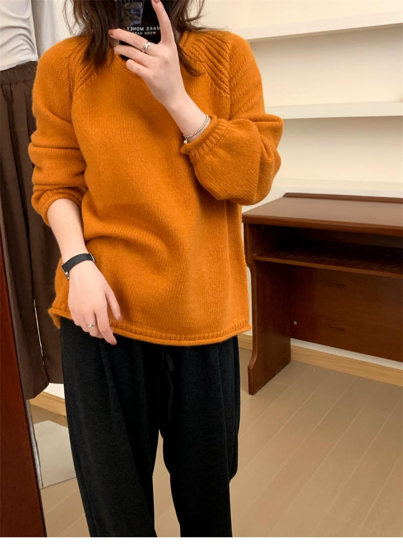 【tops】クルーネックニットセーター　M18672