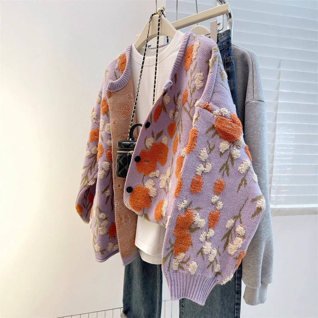 【outer】ジャカードニットカーデ　M28933