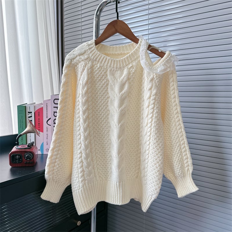 【tops】オフショルダーニットセーター　M26092