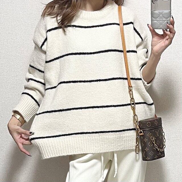 【tops】クルーネックニットセーター　M18571
