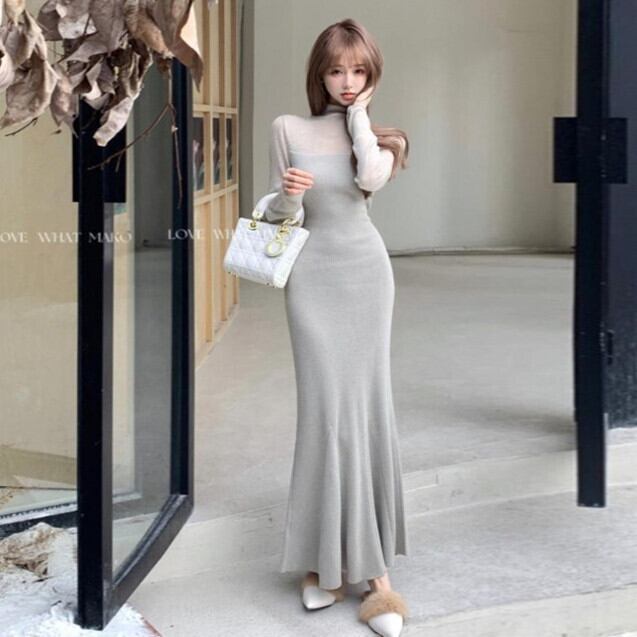 【dress】マーメイドニットワンピース　M28723