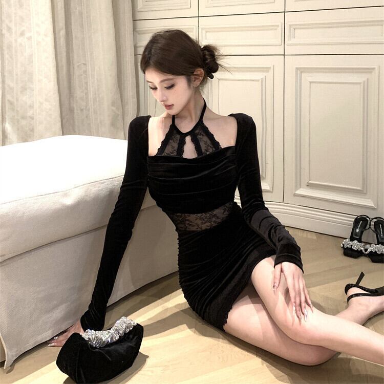 【dress】レースドッキングワンピース　M28511