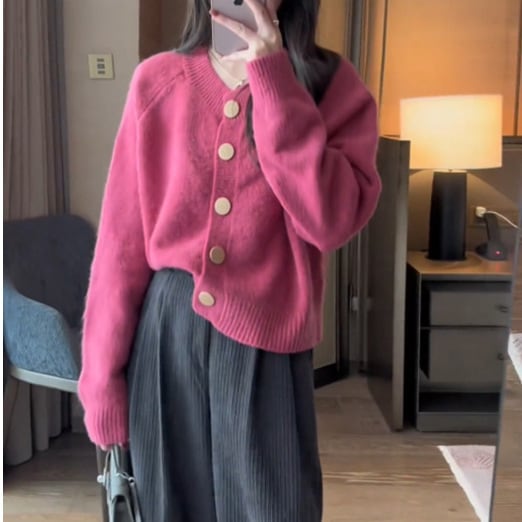 【outer】クルーネックニットカーデ　M26430