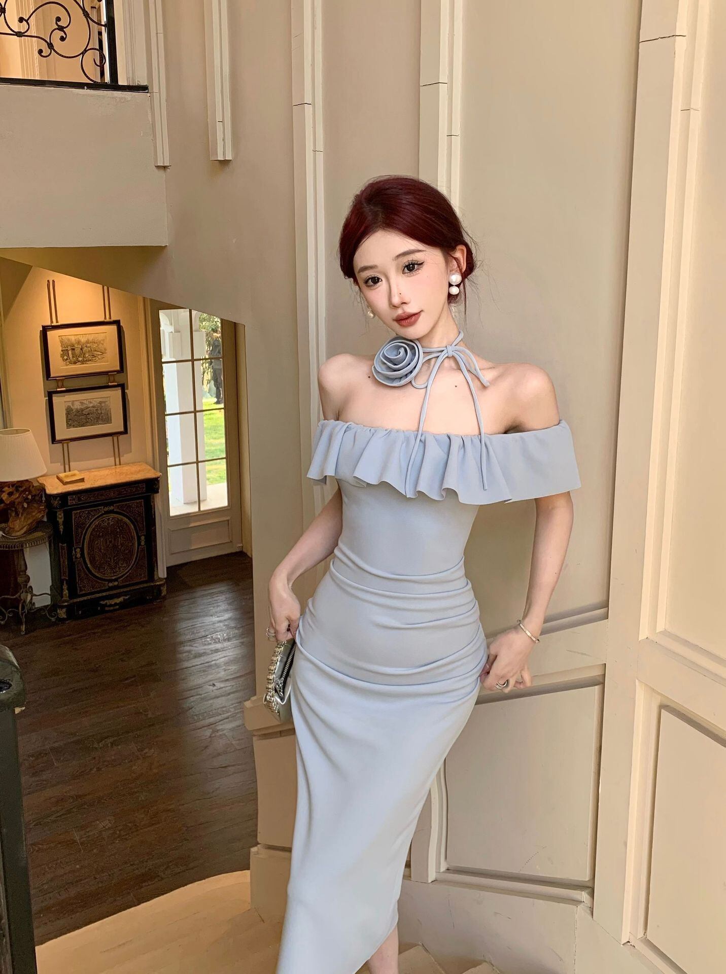 【dress】オフショルダーフリルワンピース G21120