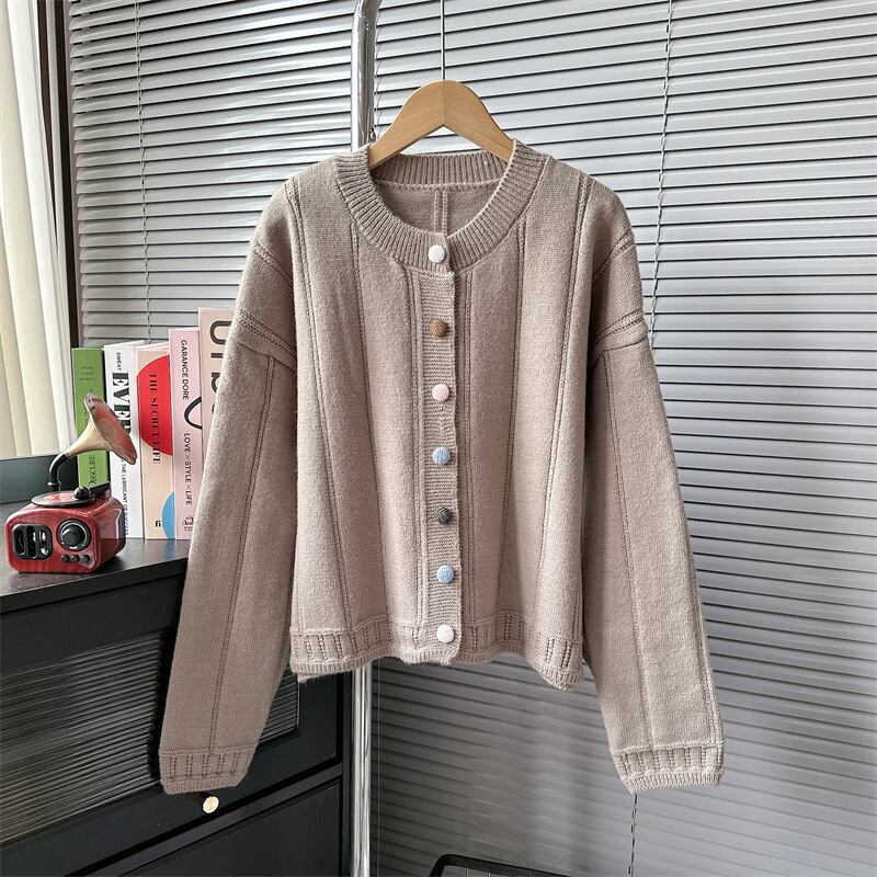 【outer】クルーネックニットカーデ　M18684