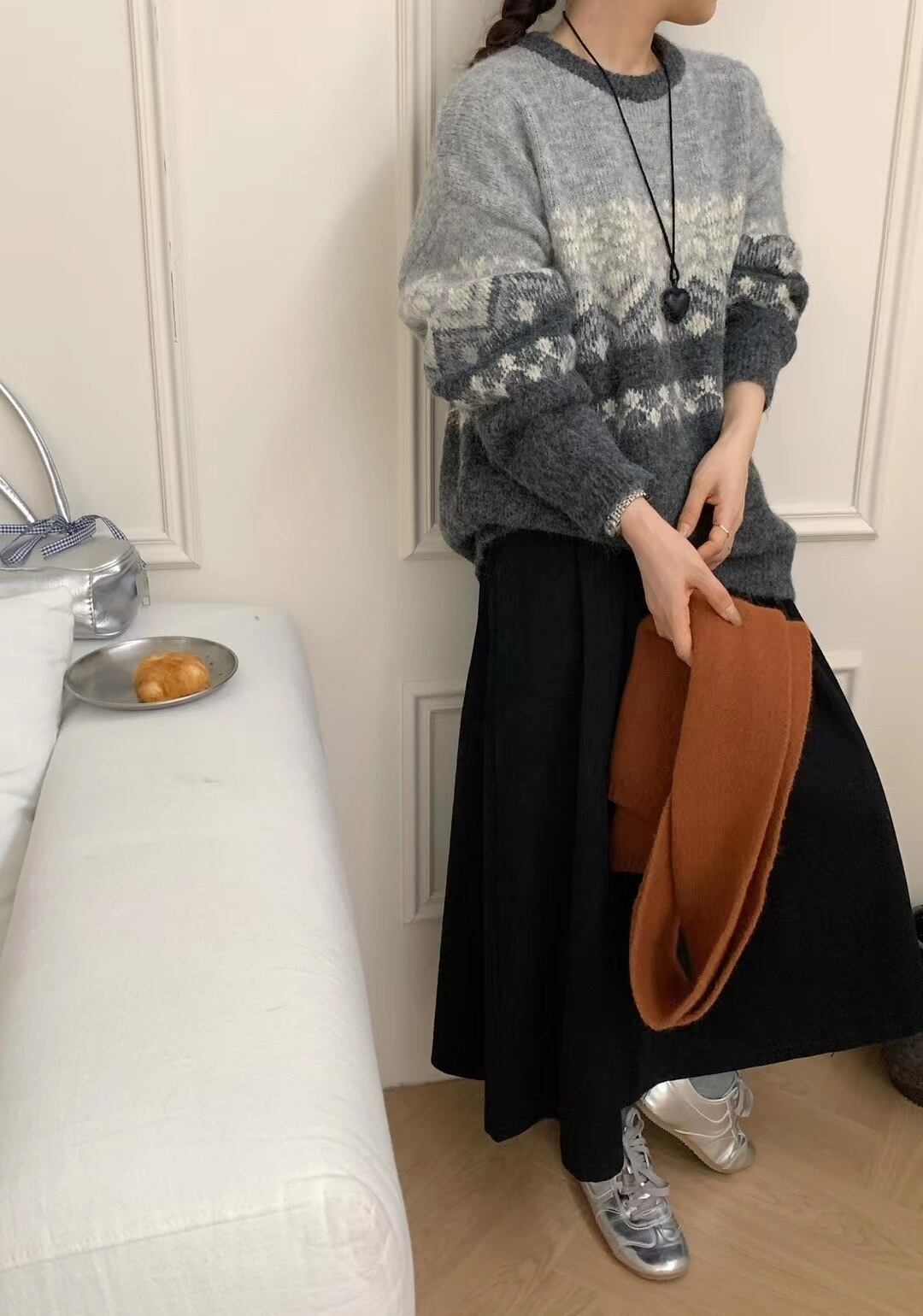 【tops】ジャカードニットセーター　M27106