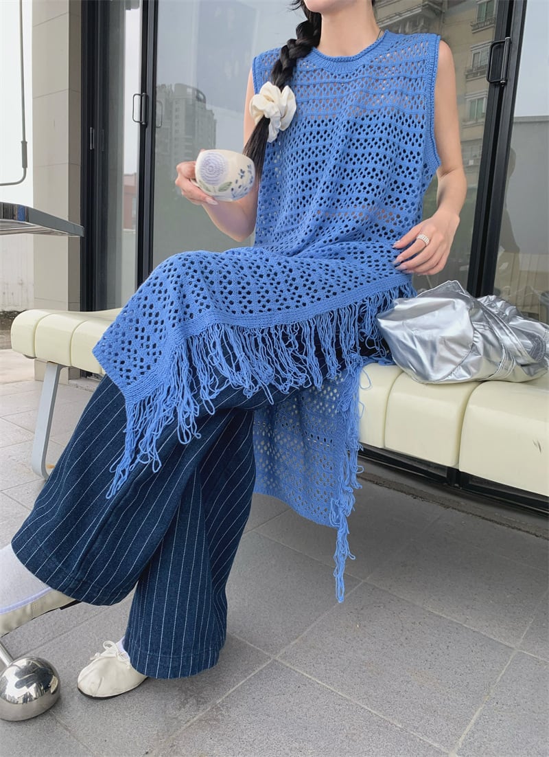 【dress】カットワークフリンジワンピース　M24756