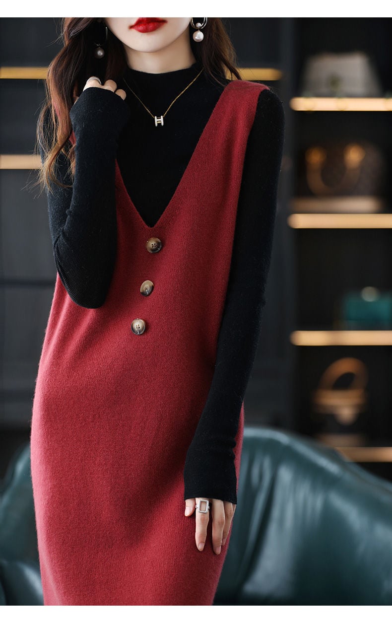 【dress】Ｖネックベストワンピース 　N2238
