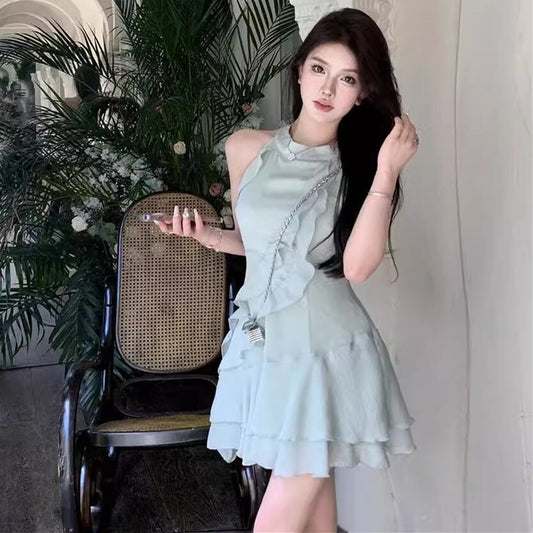 【dress】ホルターネックフリルワンピース G20449