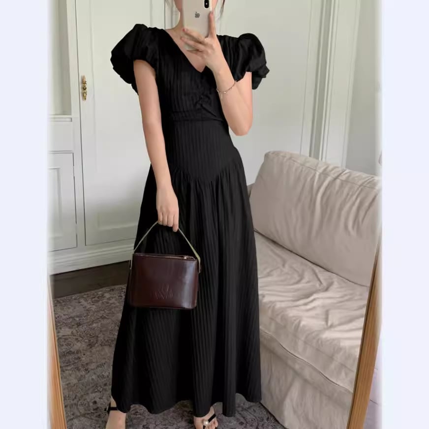 【dress】Vネックワンピース　M24039