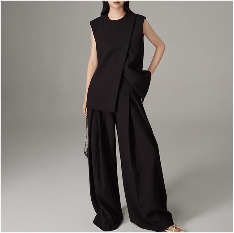 【set】スーツベスト+ギャザーガウチョパンツ２点セットG21397