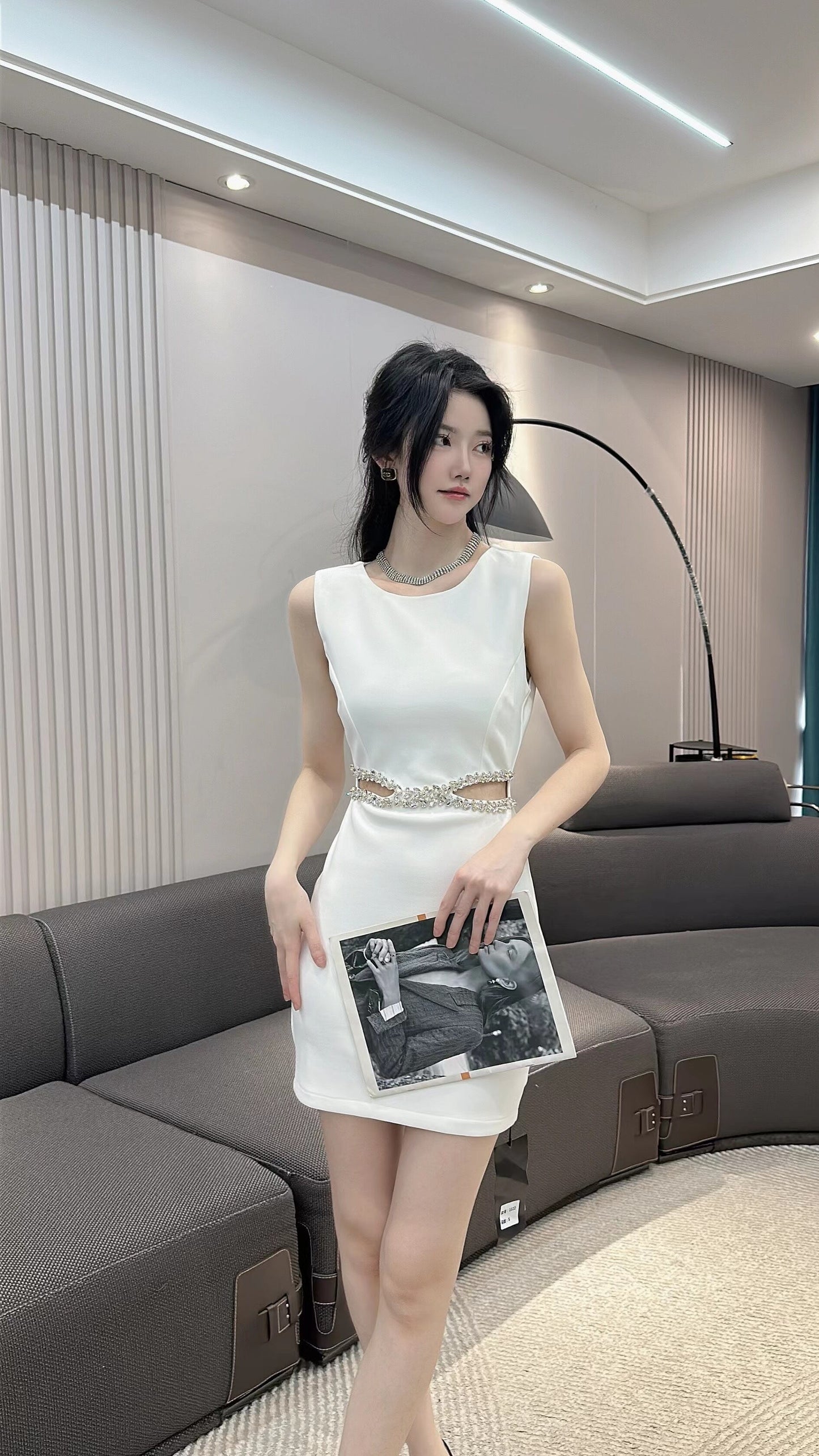 【dress】ウエストカットノースリーブワンピース G21053