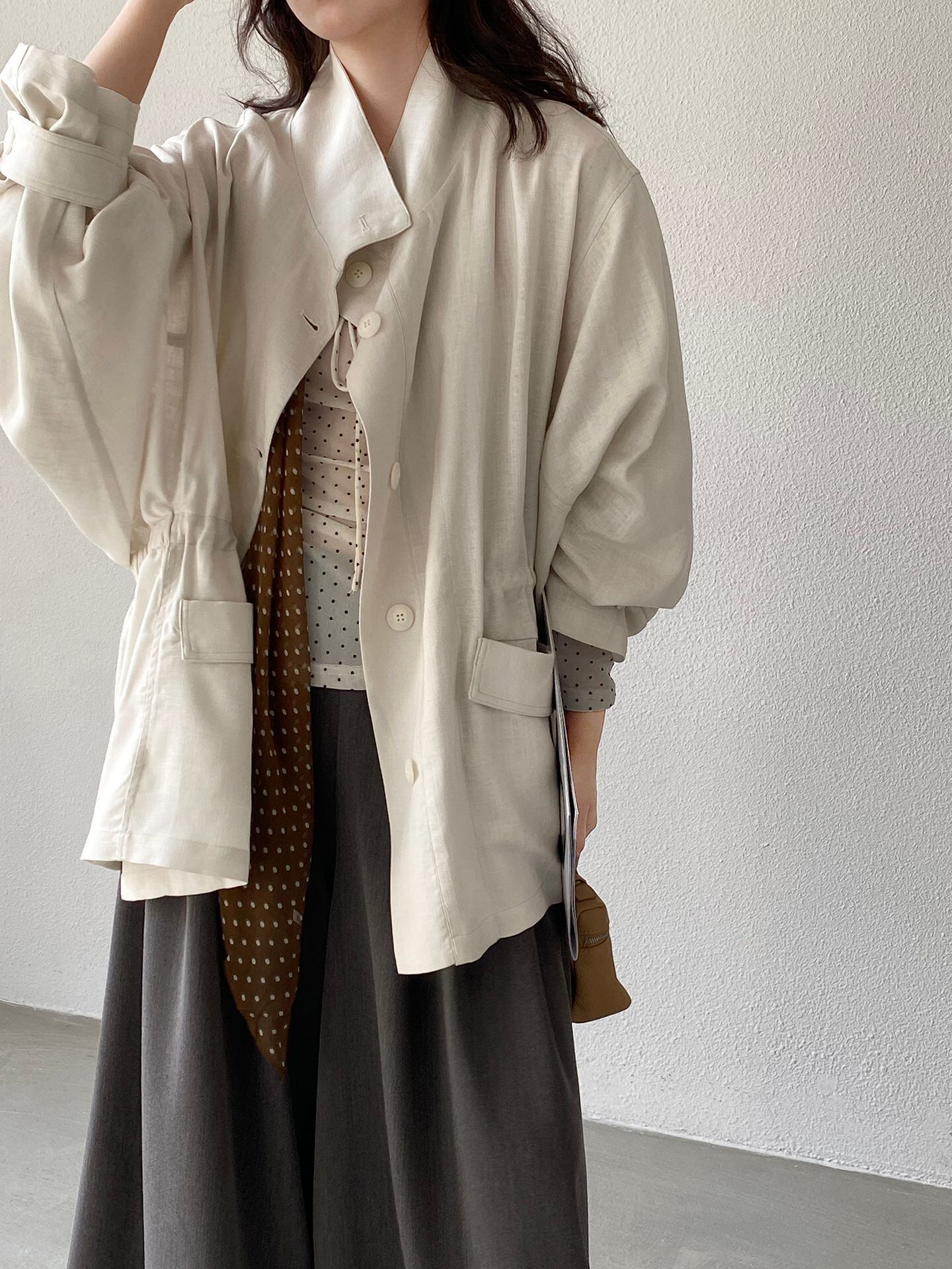 【outer】リネンコート Q8245