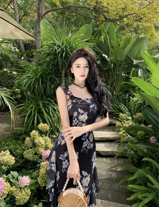 【dress】花柄キャミワンピース　M25306