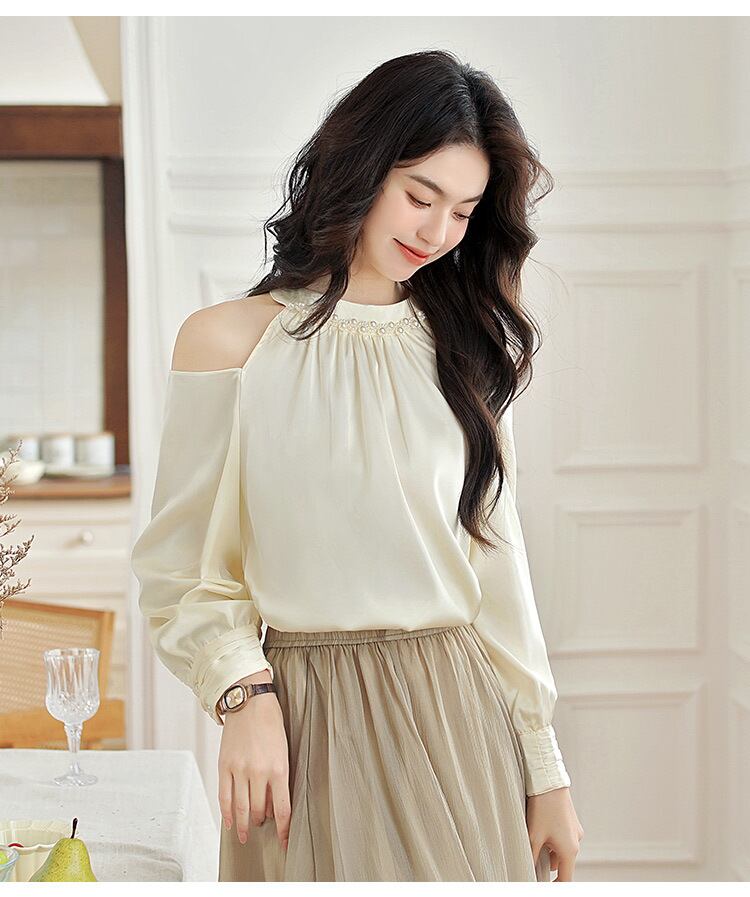 【tops】オフショルダーシャツトップス　M29093