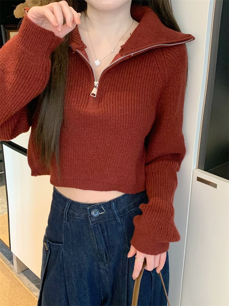 【tops】ファスナーニットセーター　M28416