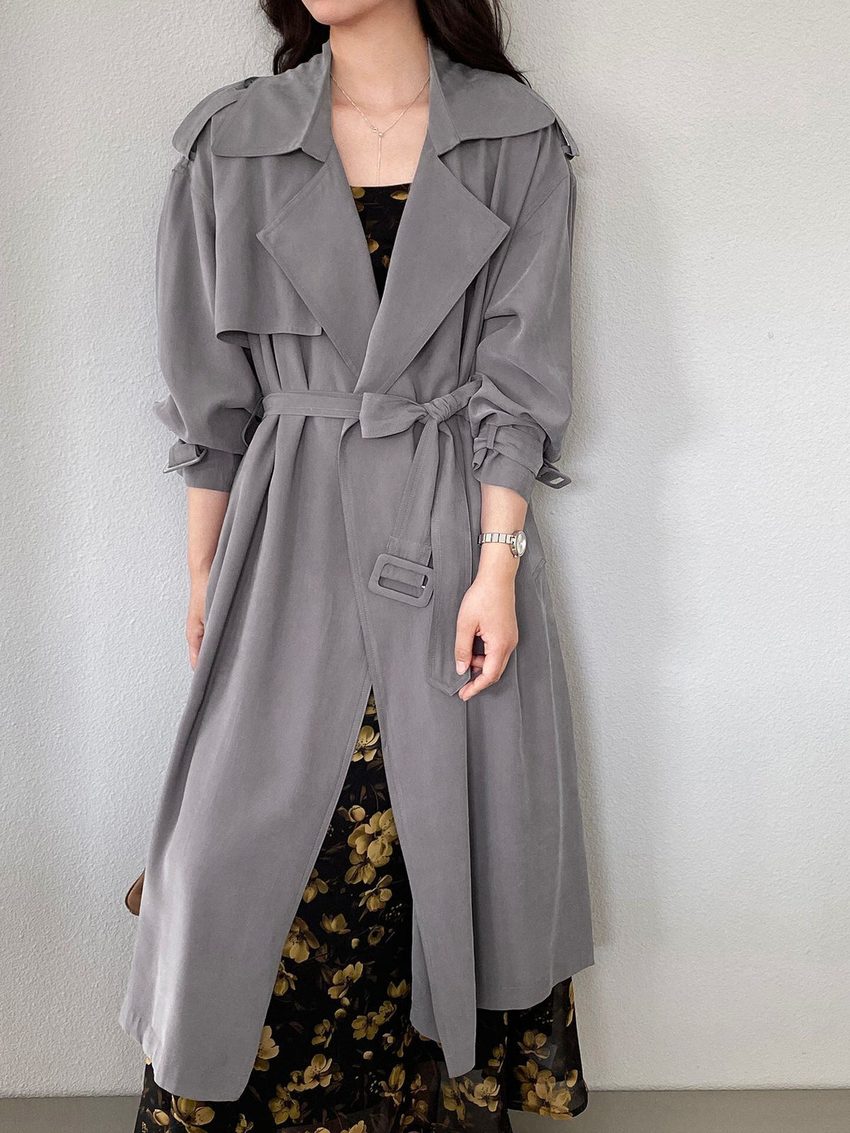 【outer】ロングトレンチコート Q8280