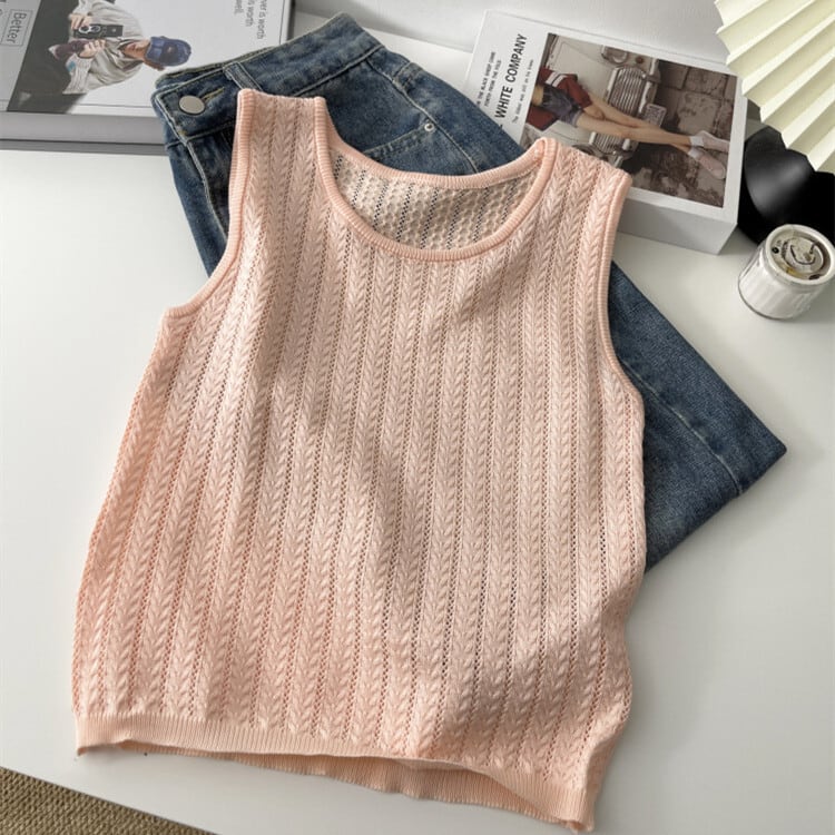 【tops】ニットノースリーブトップス　M29941