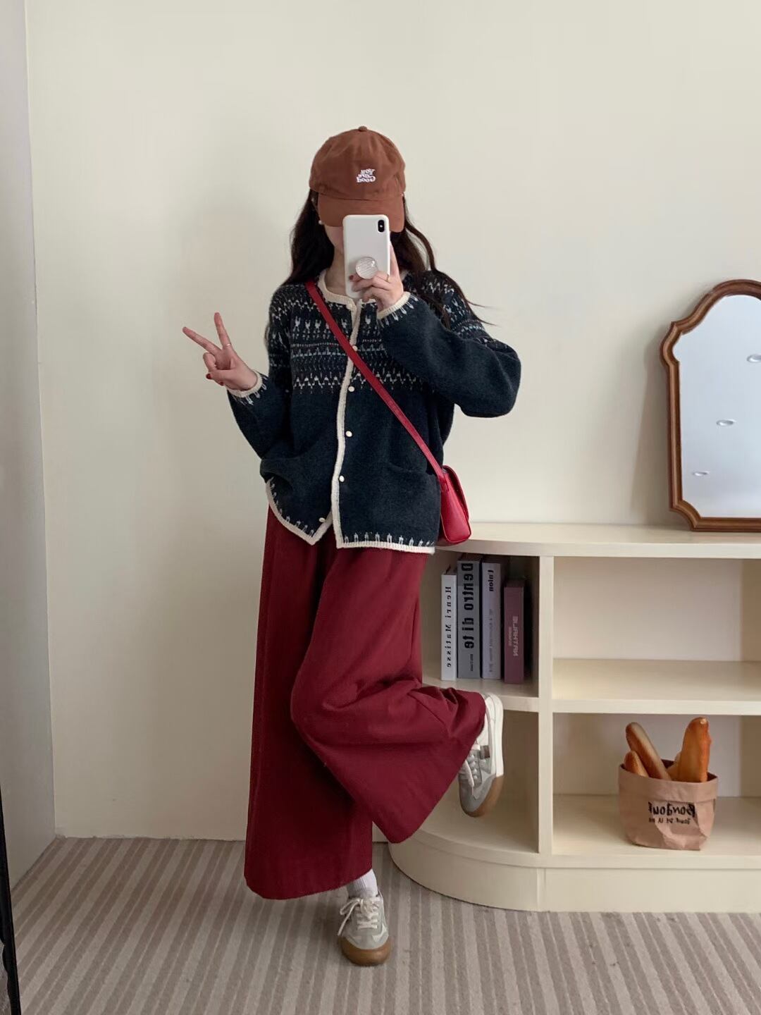 【outer】ジャカードニットカーデ　M27104