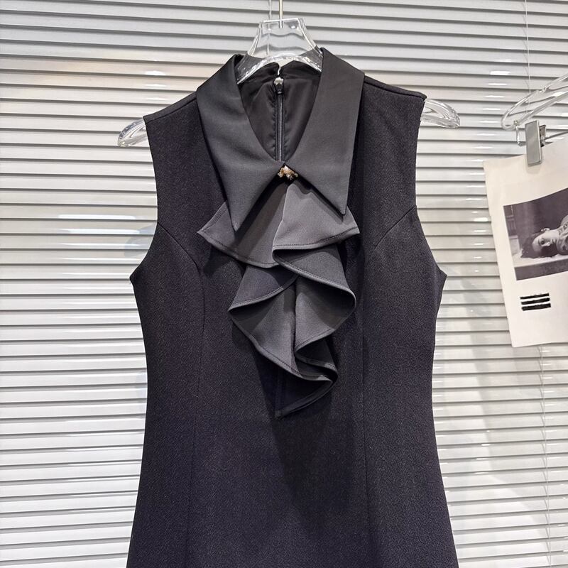 【dress】3色展開ベストワンピース Q7890