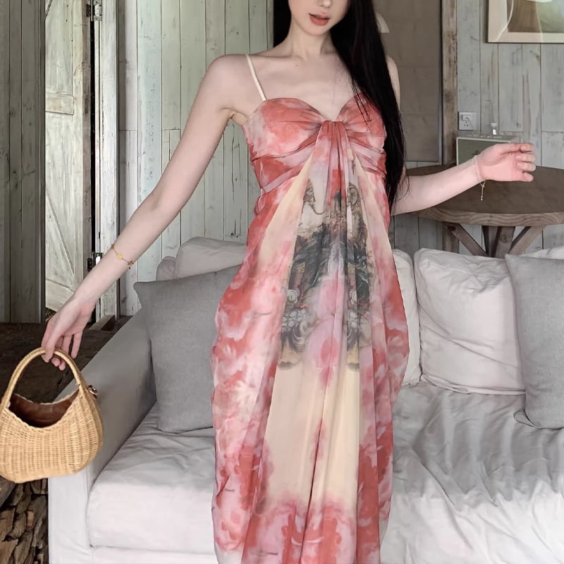 【dress】ロングキャミワンピース Q8334