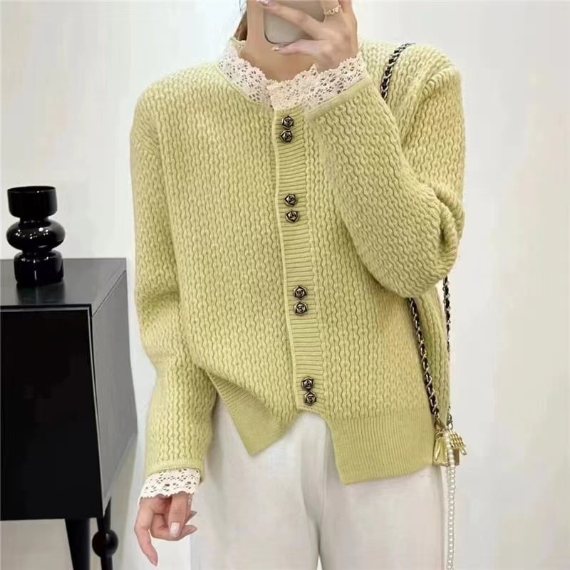 【outer】レースニットカーデ　M25919