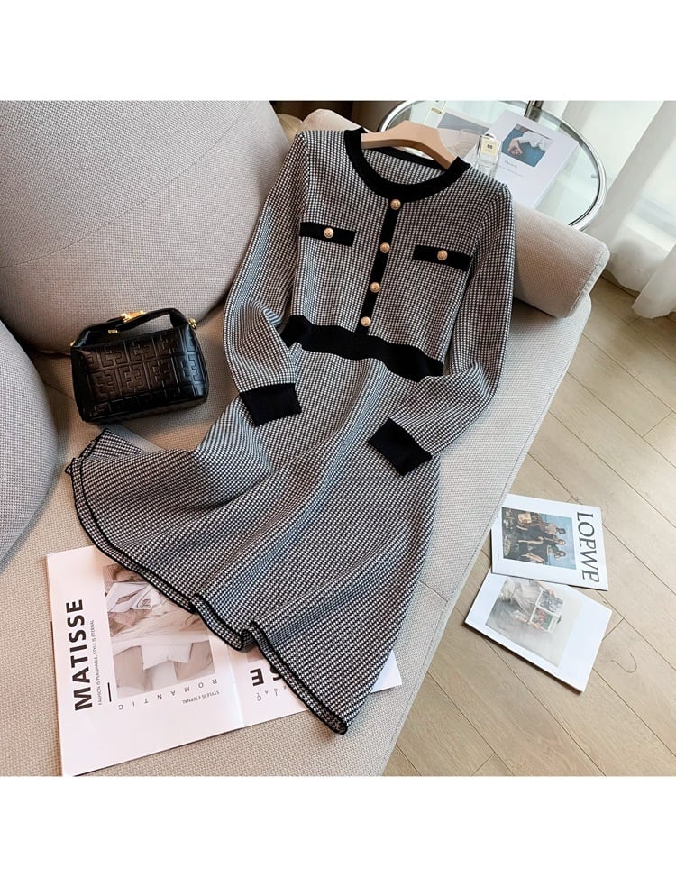 【dress】千鳥格子ワンピース　M25487