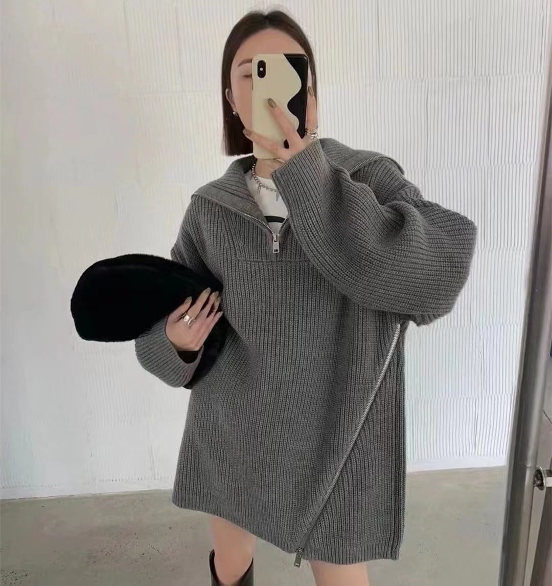 【tops】ファスナーニットセーター　M26834