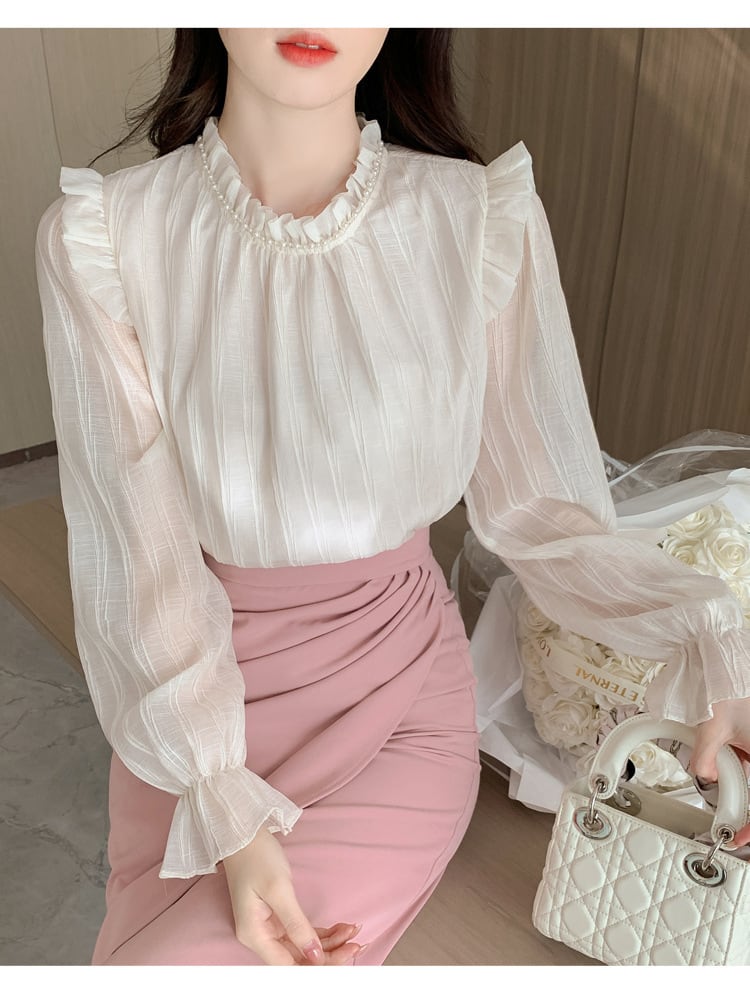 【tops】レースシャツトップス　M28878