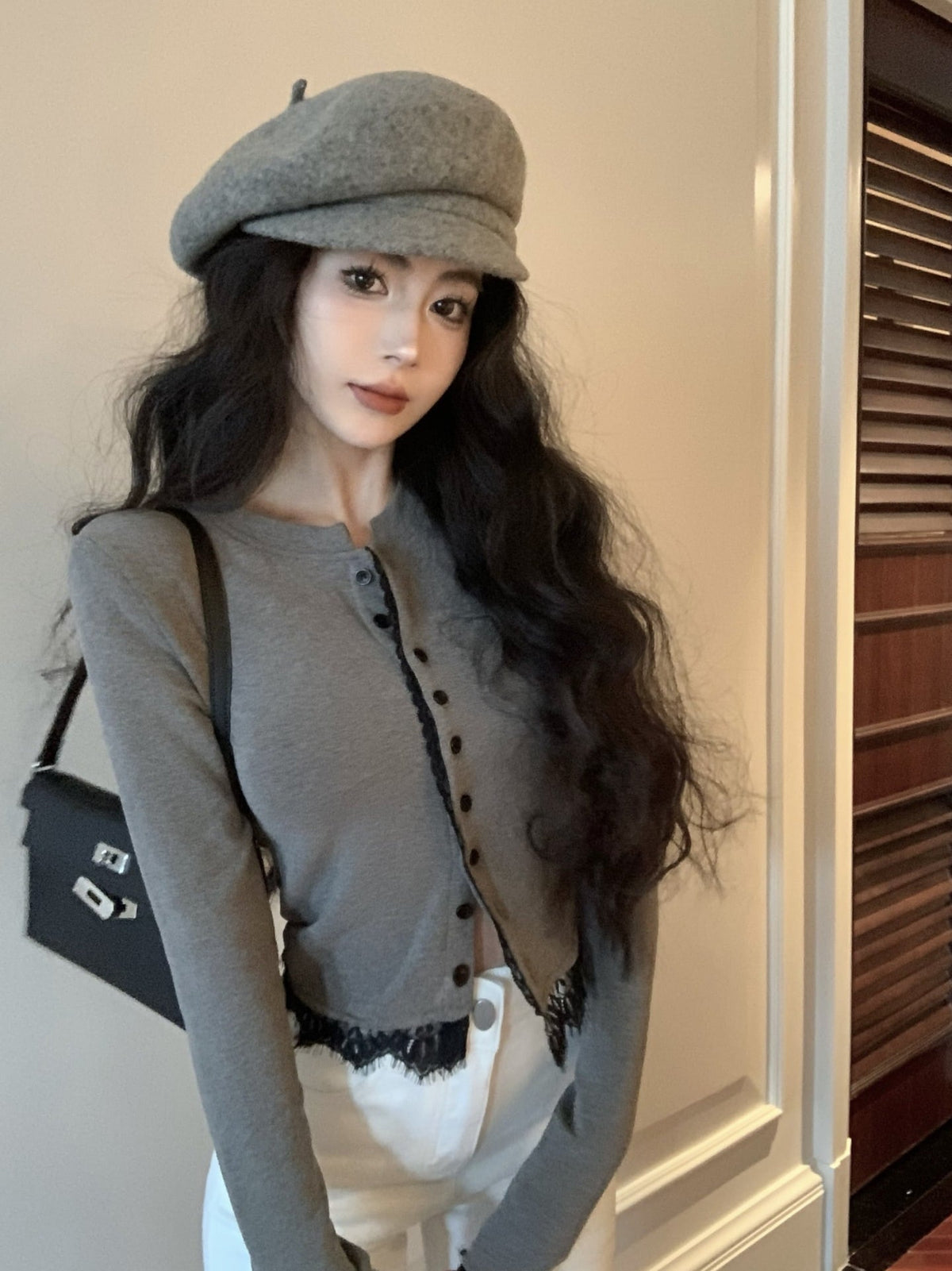 【tops】レース切り替えトップス　M27926