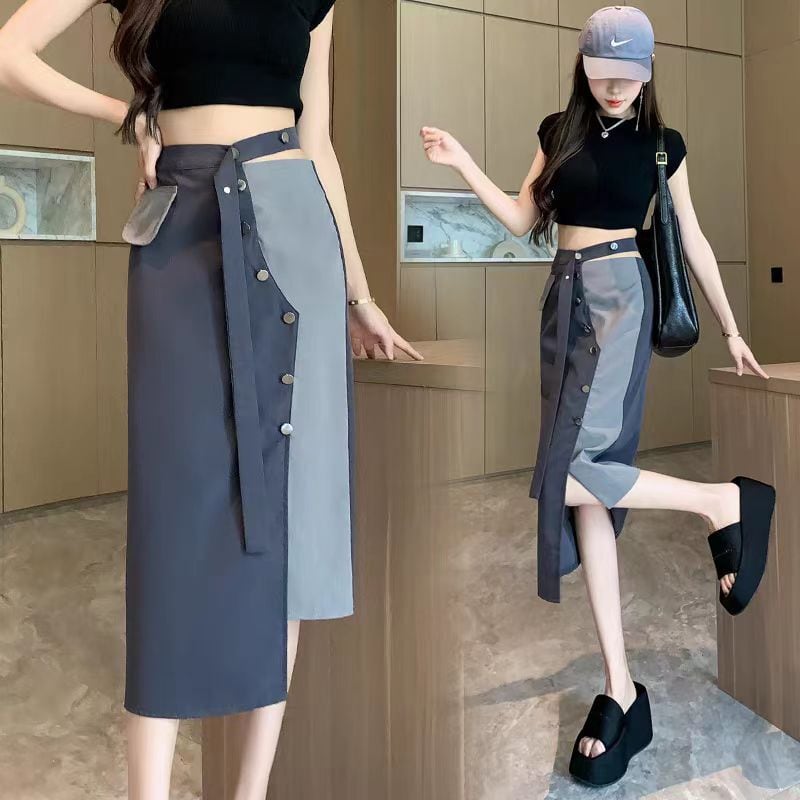 【bottoms】不規則ハイウエストスカートG20941