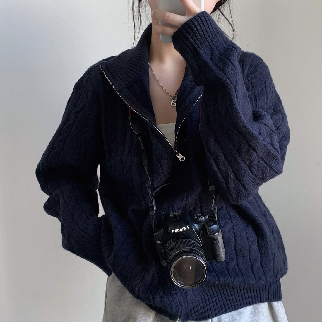 【outer】ファスナーニットカーデ　M26046