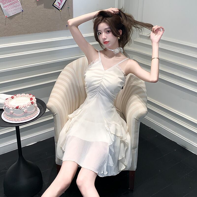 【dress】ホルターネックフリルワンピース　M30173