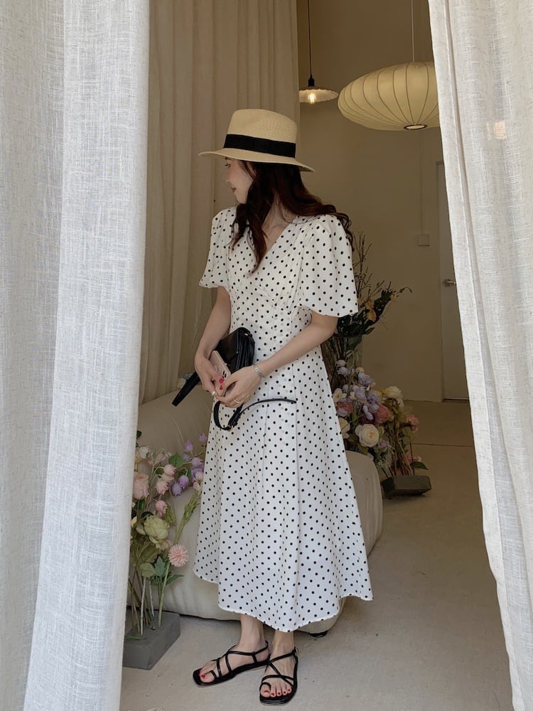 【dress】ドット柄ワンピース　M24778