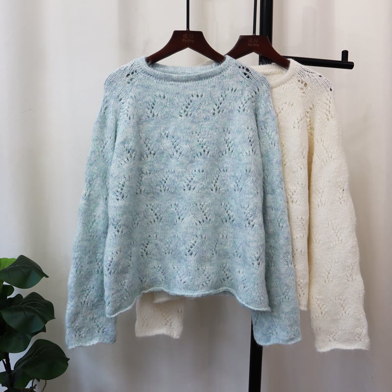 【tops】カットワークニットセーター　M25586