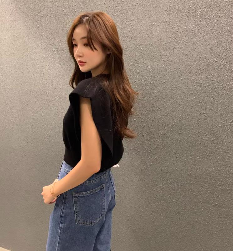 【tops】4色VネックニットベストF7425