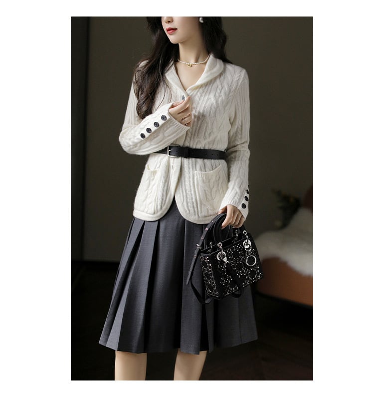 【outer】ボタンデザインニットカーデ　M25854