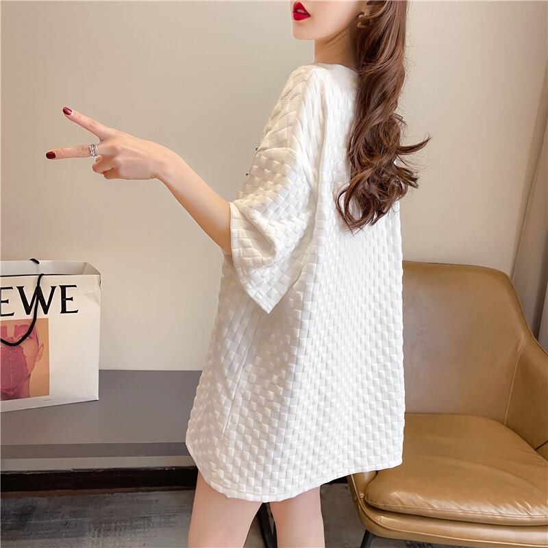 【tops】韓国ファッション半袖ラウンドネック英字柄ファッションゆったり着回しTシャツF0043