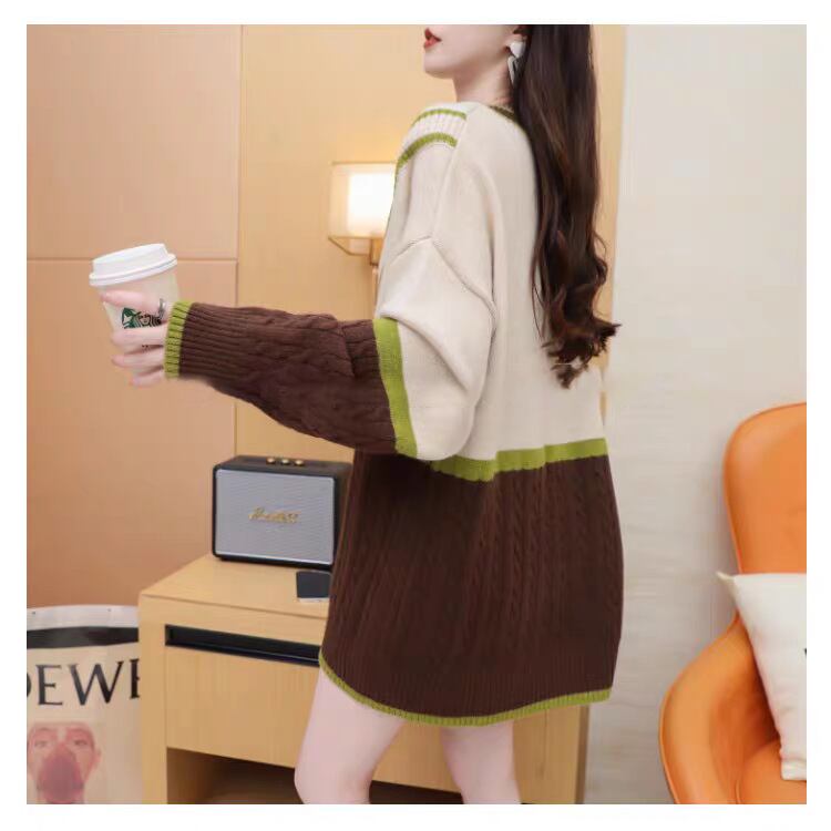 【tops】配色切り替えニットセーター　M29174