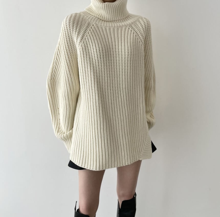 【tops】ハイネックニットセーター　M27577